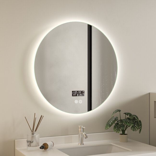 Quality heating Smart spiegel rond 60-80 cm met led verlichting en anti condens