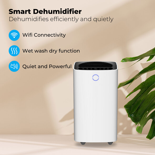 Quality heating Slimme luchtontvochtiger compact 12 Liter Wifi met carbon filter