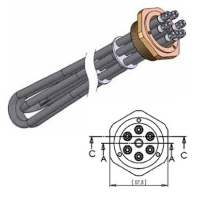 Econo Boiler verwarmingselement 1 tot 10 kW