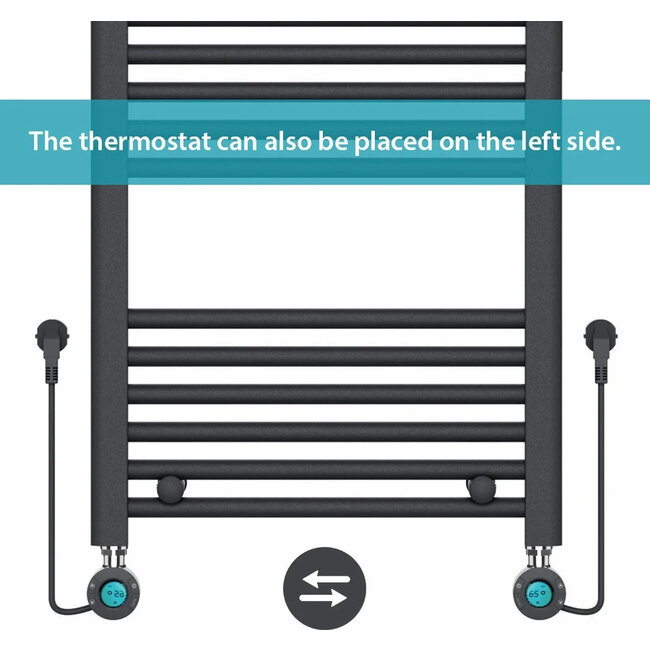 Quality heating Handdoekradiator met digitale thermostaat 300 watt
