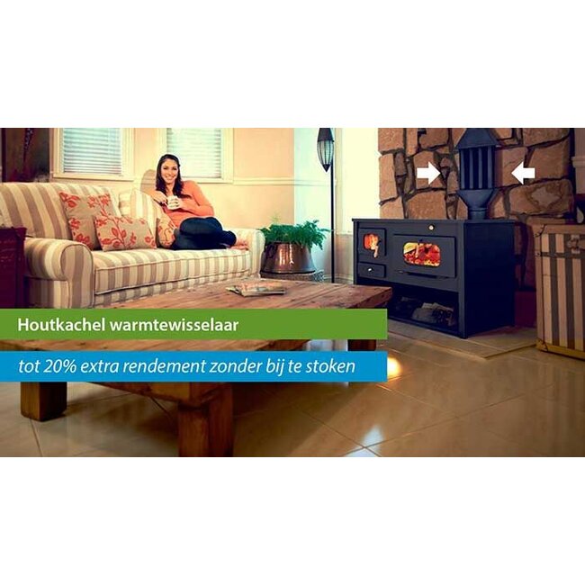 Houtkachel warmtewisselaar opzetstuk XL - 130mm