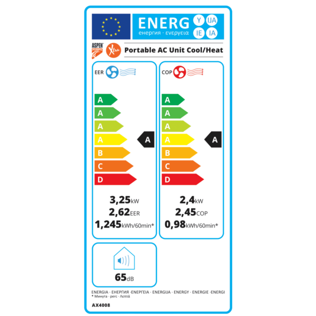 Aspen AX4008 Mobiele Airco (verwarmen en koelen)