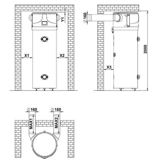 Tesy AquaThermica Pro warmtepompboiler 260 liter zonder warmtewisselaar