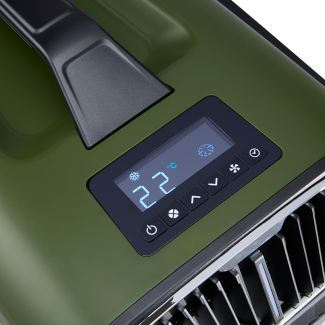 Evolar Draagbare camping airconditioner in blauw of groen voor krachtige koeling en verwarming