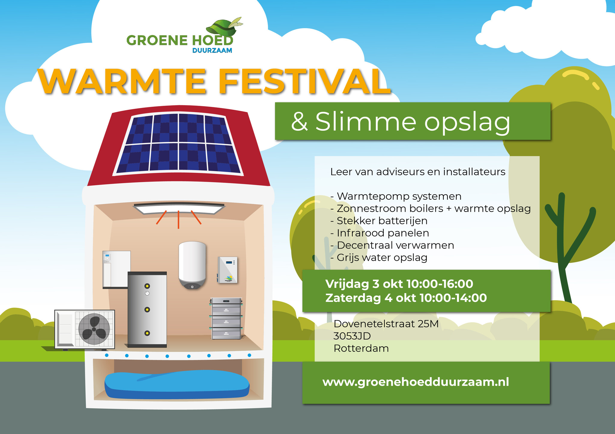 Groene Hoed Warmtefestival en Slimme Opslag 3 & 4 oktober