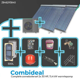 Alps Exclusive Complete Zonneboilerset 500L + ALPS 11,4 kW Warmtepomp (R290)  Duurzaam & Subsidie