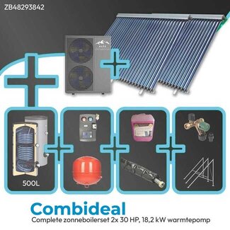 Alps Exclusive Complete Zonneboilerset 500L + ALPS 18,2 kW Warmtepomp (R290)  Duurzaam & Subsidie