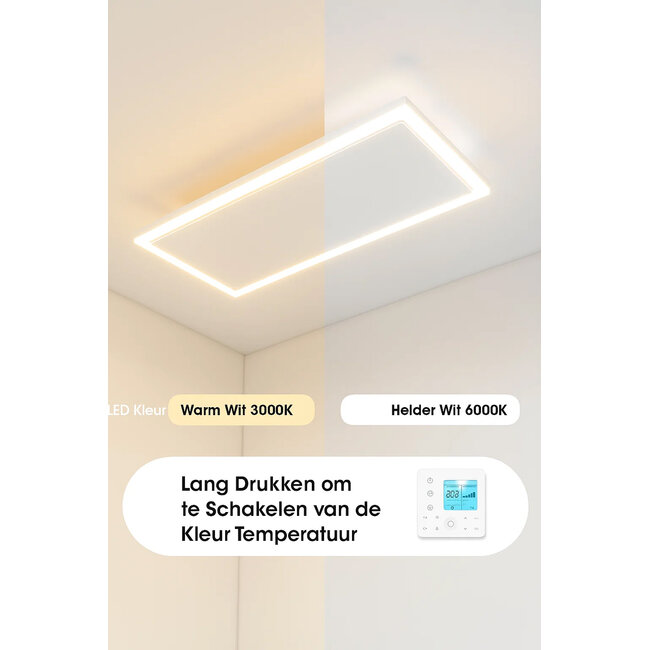Quality heating InfraGlow Wifi infraroodpaneel met led verlichting 135x39 cm 1700watt