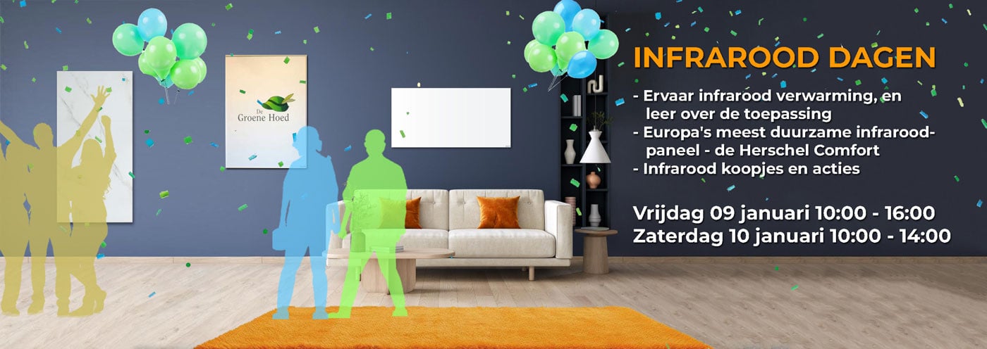 Groene Hoed Infrarooddagen: ervaar infrarood verwarming & profiteer van acties (9 en 10 januari)
