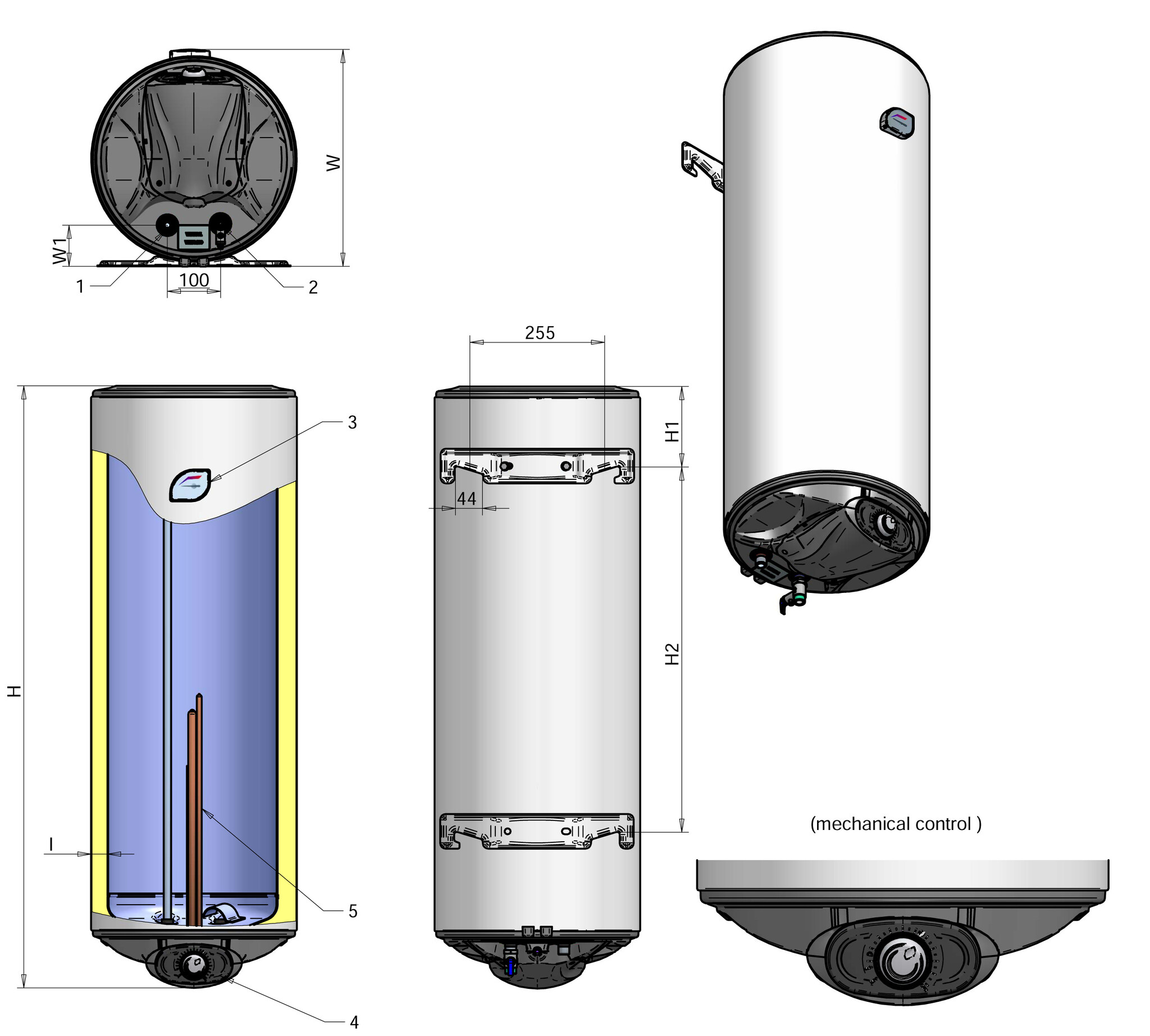 doorsnede camping boiler