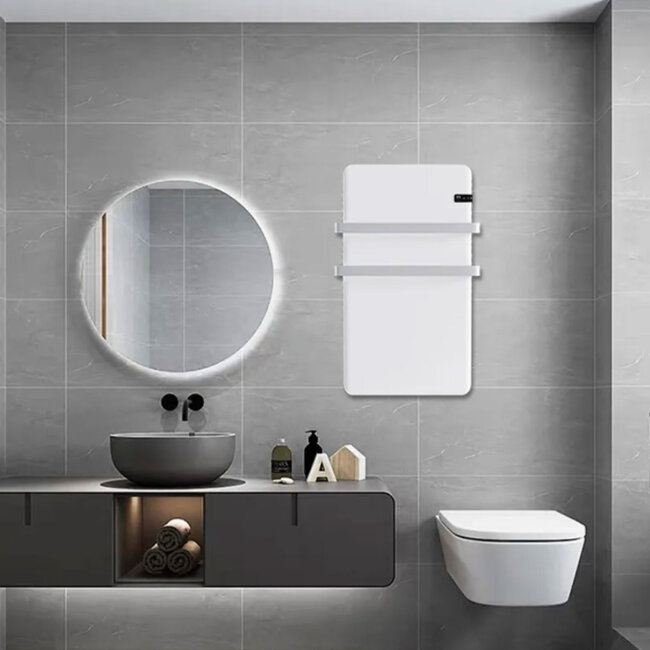 VH Infrarood Paneel Sorrento voor Badkamer - Handdoekbeugels & Wifi - 500 watt