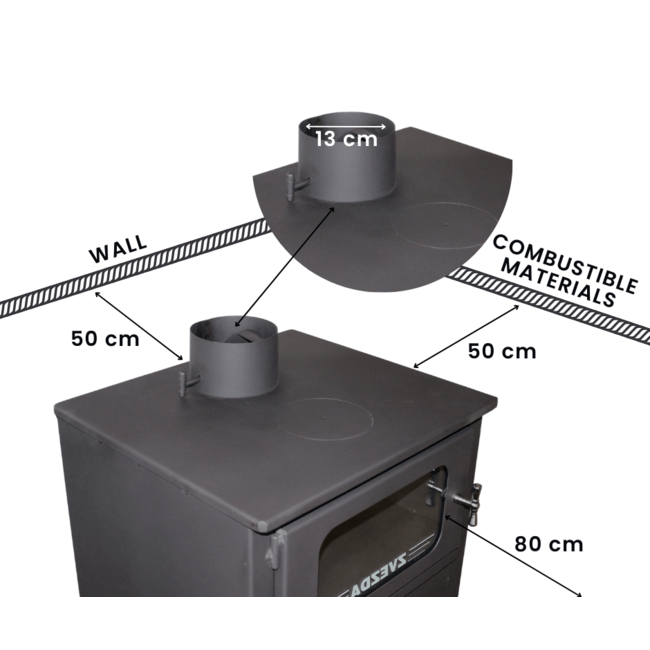 Zvezda  2e kans Vrijstaande houtkachel met oven MF - 10,6 kW