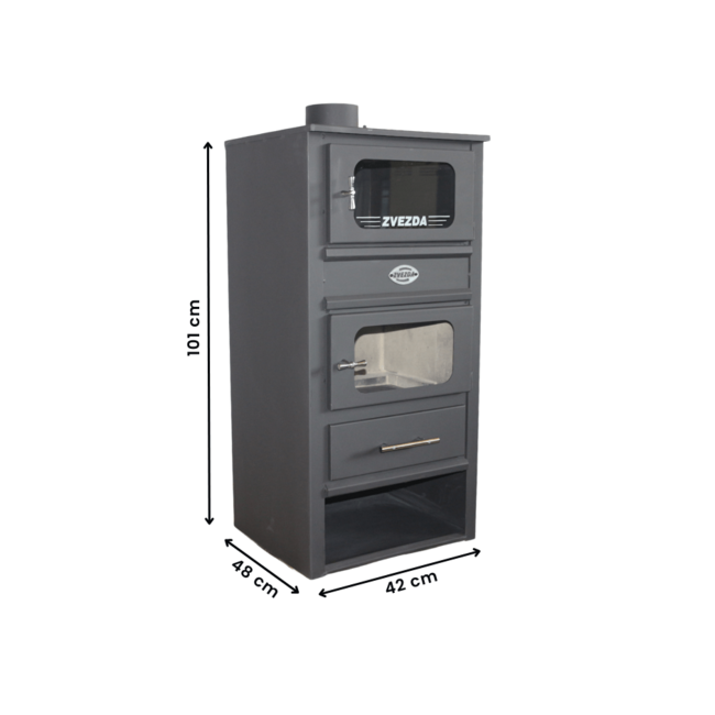 Zvezda  2e kans Vrijstaande houtkachel met oven MF - 10,6 kW