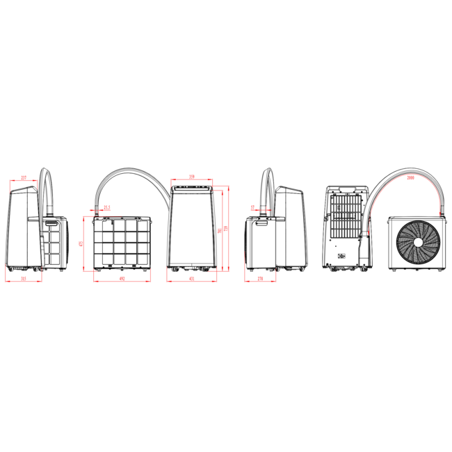 Evolar EVO-SAP12CHW Mobiele Split Airco - Met Wifi