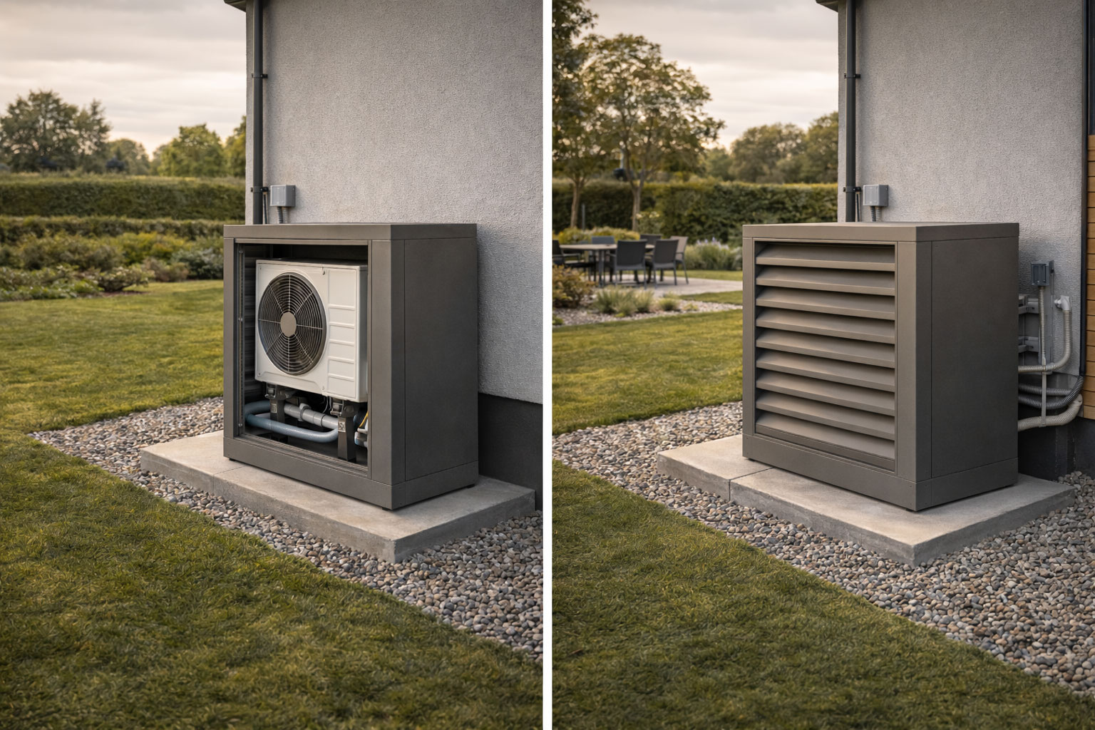 IPCOM geluidsreducerende warmtepomp omkasting