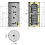 Eldom 500 liter combi hygiene buffertank met 1 RVS en 2 reguliere warmtewisselaars