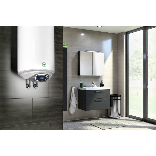 Galanta Green Hat Verticale elektrische boiler 80L, 2kW, met digitale bediening - Brede uitvoering