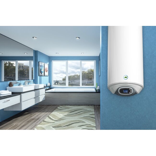 Galanta Green Hat Verticale elektrische boiler 80L, 2kW, met digitale bediening - Brede uitvoering