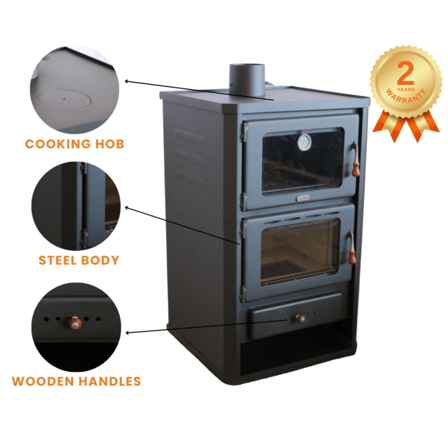 Prity Vrijstaande houtkachel met oven FG - 14 kW -showroom model