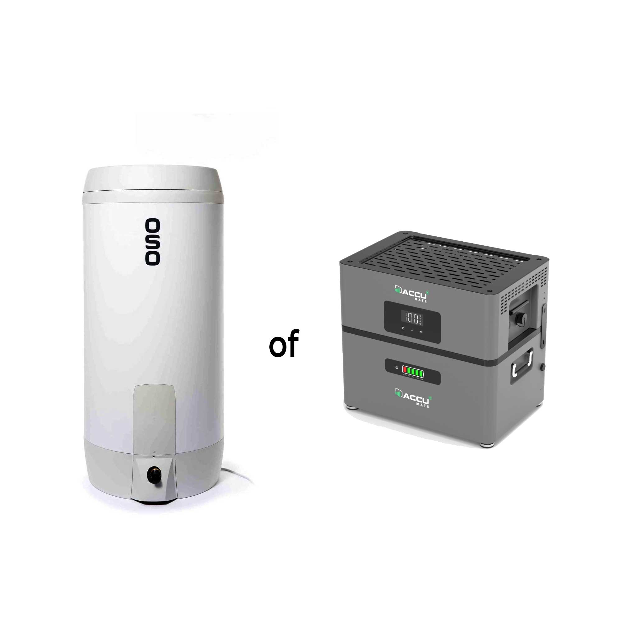 Energie opslaan in een batterij of in warm water