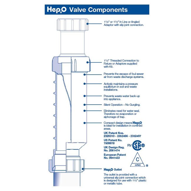 Wavin Losse HepVo Sifon 32 of 40 mm
