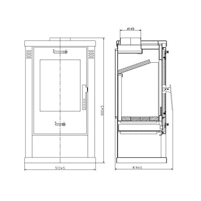 Skladova Tehnika Talon voorzet houtkachel 7 kW