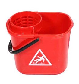 ACOR Minimop emmer kunststof 14 ltr. met uitwringkorf rood