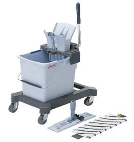 Vileda Vileda US Pro Single starterkit 25 ltr. (= 25ltr.emmer op onderstel, hendelpers, mopframe, MicroPlus mop) (147194)
