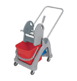 ACOR Rolemmer Splast 25 liter met extra 5 liter emmer, compleet met pers, duwbeugel.