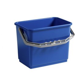 ACOR Wringpersemmer 6 ltr. blauw rechthoek voor materiaalwagen of werkemmer