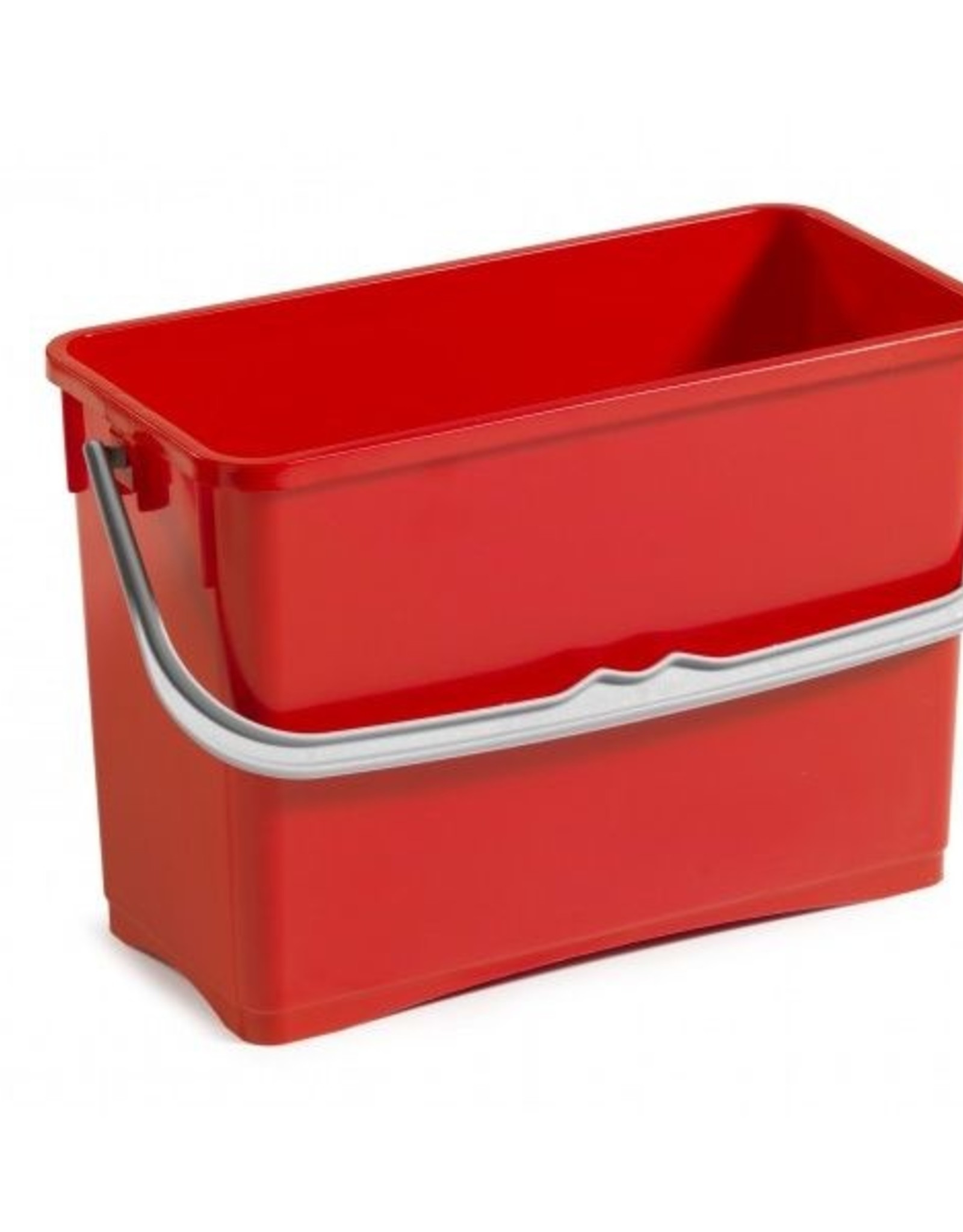 ACOR Wringpersemmer 6 ltr. rood  rechthoek voor materiaalwagen of werkemmer
