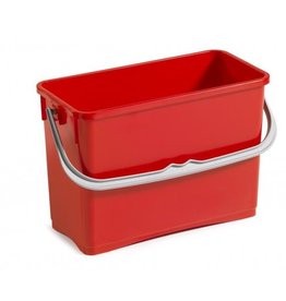 ACOR Wringpersemmer 6 ltr. rood  rechthoek voor materiaalwagen of werkemmer