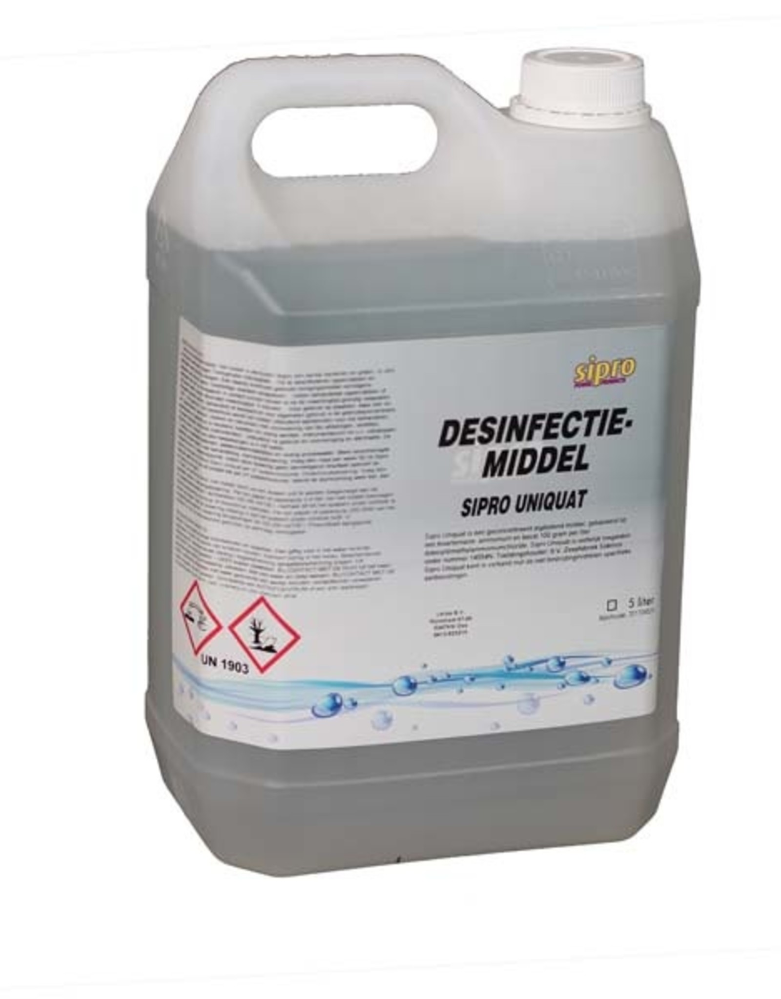 Sipro Sipro Uniquat Desinfectiemiddel 5 ltr. Voor algen, bacterien en schimmels.