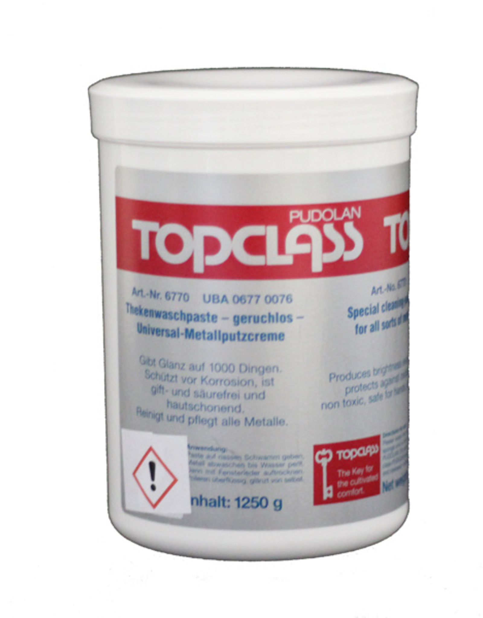Topclass Topclass Universele metaalwascreme. Voor Reiniging en conserveering van alle metalen.