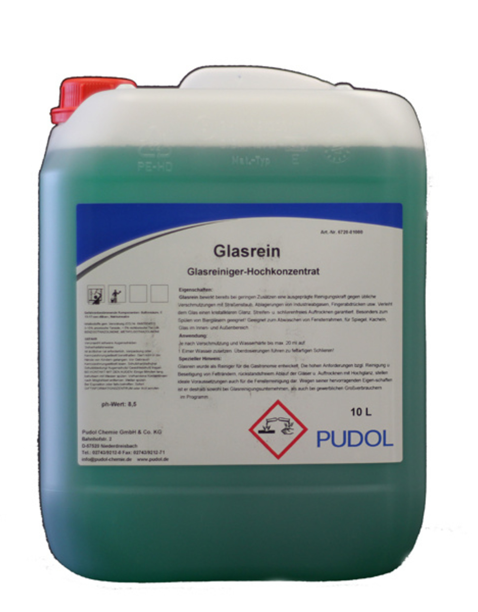 PUDOL Topclean Glasreiniger 10 ltr. Hoog geconcentreerd.