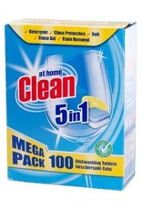 CLEAN Vaatwastabletten 5 in 1 at home clean. 100 tabletten.
