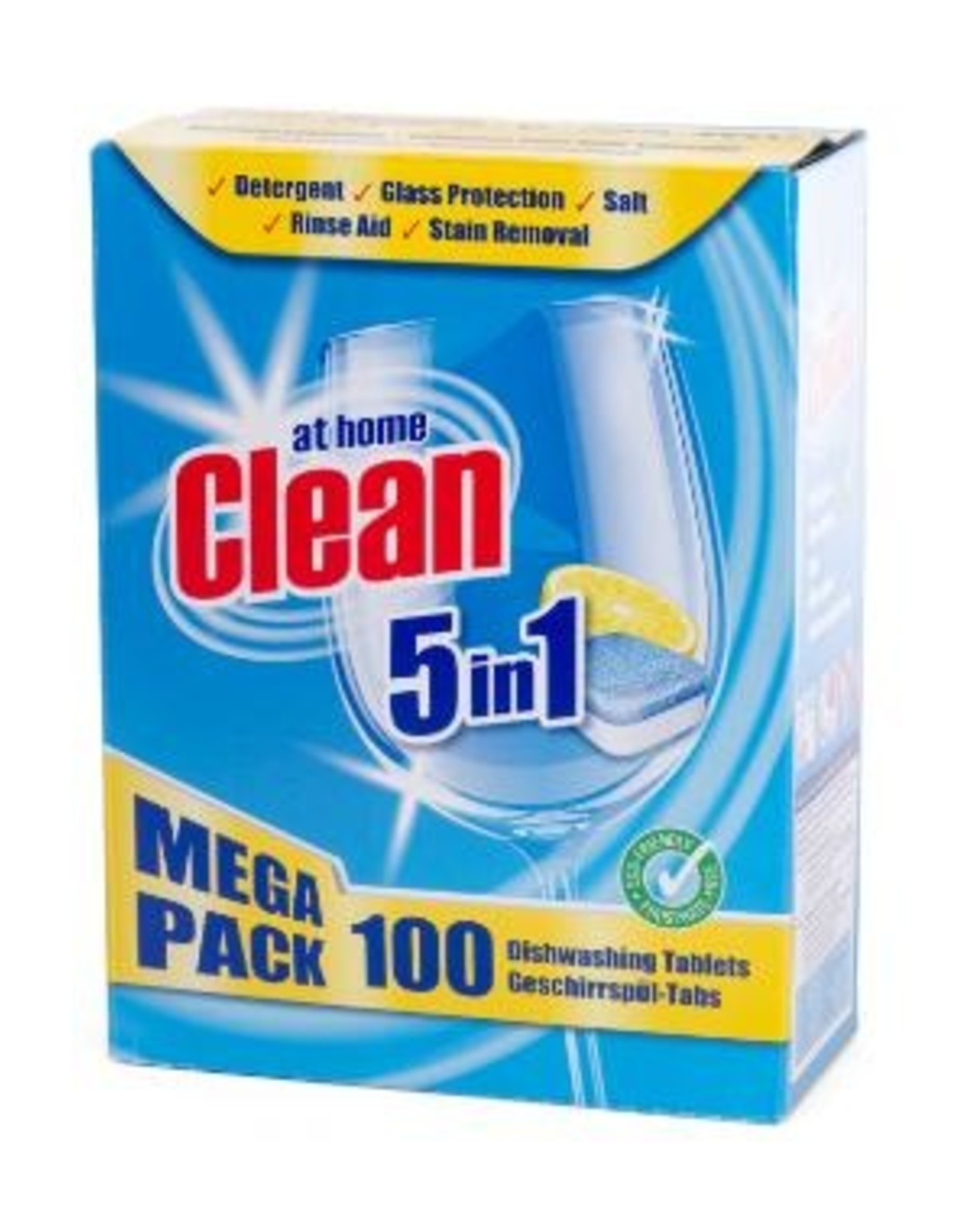 CLEAN Vaatwastabletten 5 in 1 at home clean. 100 tabletten.