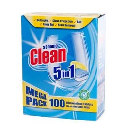 CLEAN Vaatwastabletten 5 in 1 at home clean. 100 tabletten.