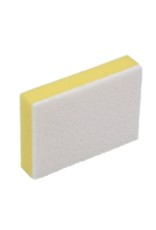 Spons, schuur geel met witte pad 14x10x3cm. (pk 10 st.)