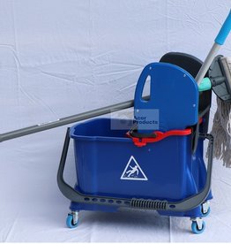 ACOR Rolemmer set met binnenemmer, 24/8 ltr. blauw/rood  incl. 2x strengelmop, mopklem,  steel en pers