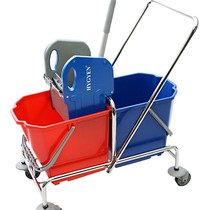 HYGYEN Rolemmer 2x17 liter RVS incl. multipers,duwbeugel, strengenmop, mopklem en telescoopsteel, Excl. Pers.