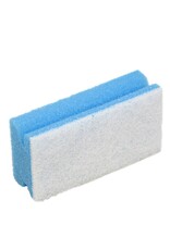 Spons m.greep.7x13,5x4 cm. blauw witte krasvrije pad. Per 5 stuks.