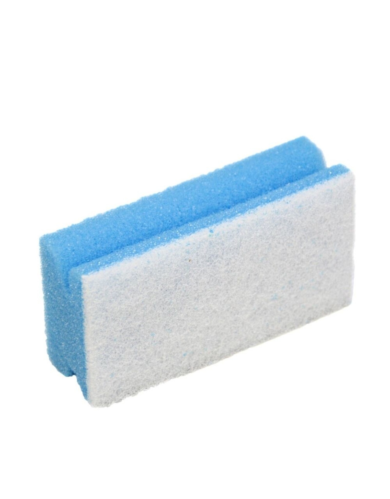 Spons m.greep.7x13,5x4 cm. blauw witte krasvrije pad. Per 5 stuks.