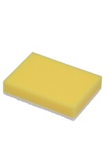 Spons, schuur geel met witte pad 14x10x3cm. (pk 10 st.)