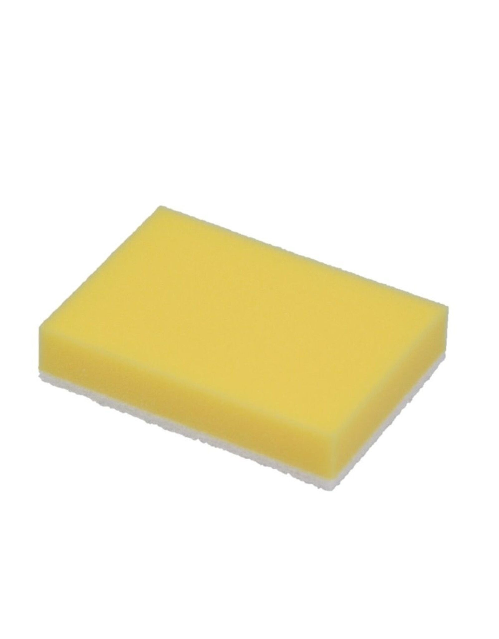 Spons, schuur geel met witte pad 14x10x3cm. (pk 10 st.)