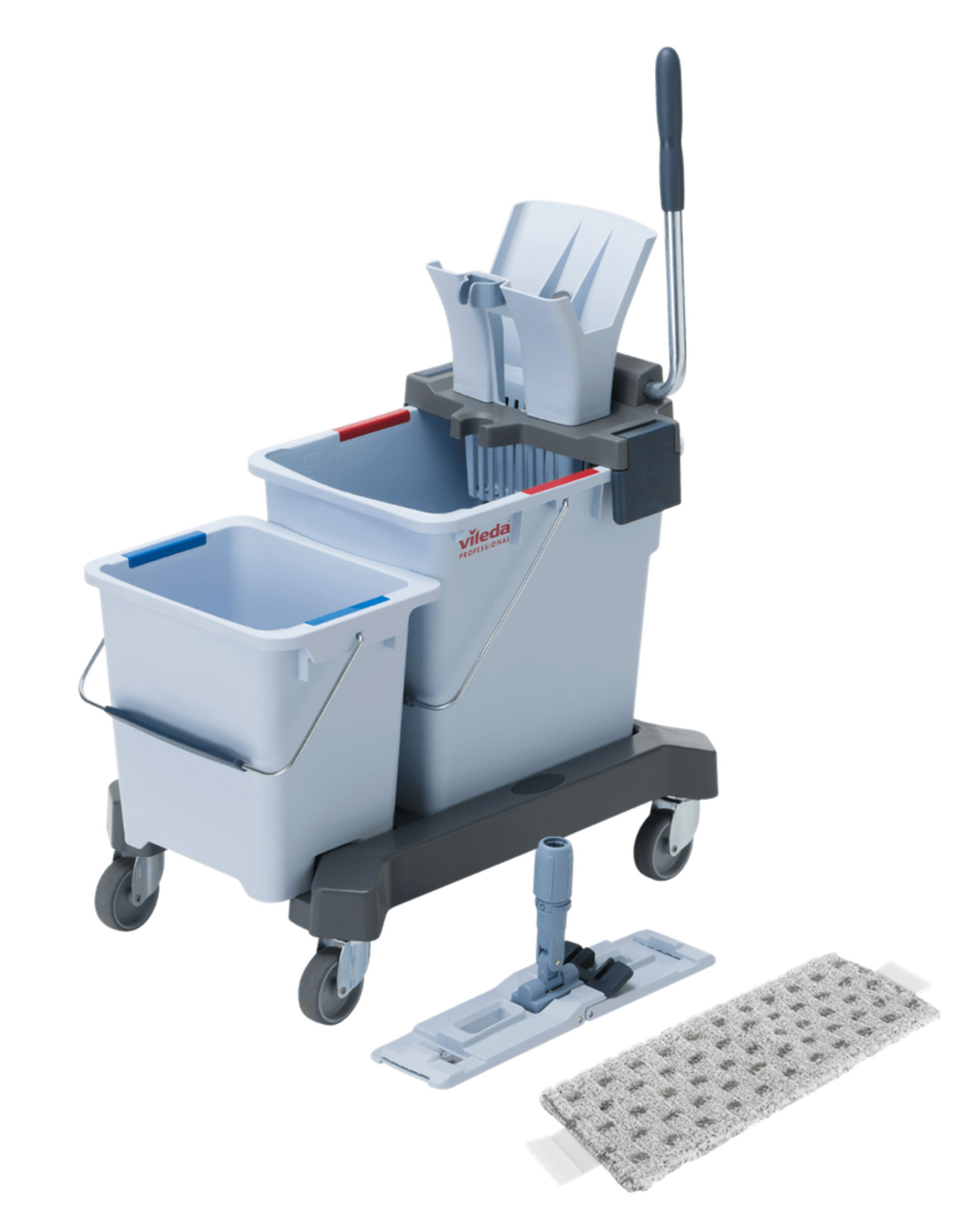 Vileda Vileda US Pro Double starterkit 25 + 12 ltr (= 25ltr.+ 12 ltr. emmer op onderstel, hendelpers, mopframe, MicroPlus mop) (SP.074)