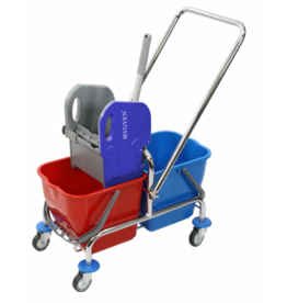 HYGYEN Rolemmer 2x17 liter chroom Incl. multipers, strengenmop, mopklem, telescoopsteel en duwbeugel