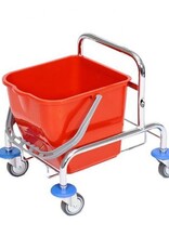 ACOR Rolemmer 17 liter RVS onderstel incl multipers, strengenmop, mopklem en telescoopsteel.Excl.duwbeugel