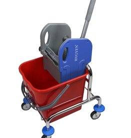 ACOR Rolemmer 25 liter RVS onderstel incl multipers, strengenmop, mopklem en telescoopsteel.Excl.duwbeugel