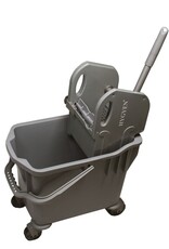 HYGYEN Rolemmer single 25L incl. multipers (grijs) strengenmop, mopklem en steel.